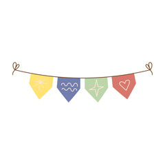 Cute Decorative Pennant Banner Illustration