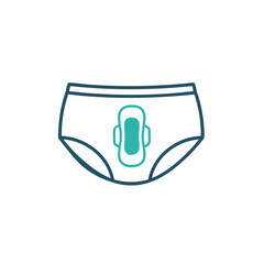 Concept of Menstrual Hygiene Management with Illustrated Underwear and Sanitary Pad for Health Education, Awareness Campaigns, and Women's Health Blogs  
