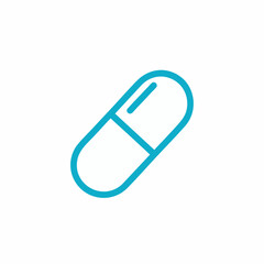 Blue Capsule Icon for Medical Blogs, Health Websites, Prescription Articles, Wellness Resources, and Pharmaceutical Education  