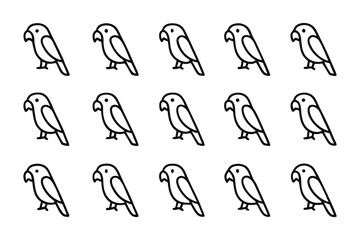 Parrot Pattern: A mesmerizing pattern of stylized parrot illustrations, artfully arranged to evoke a sense of rhythmic repetition and visual intrigue.