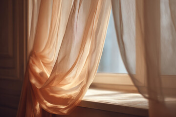 Window light creates dreamy, ethereal feeling through sheer curtains