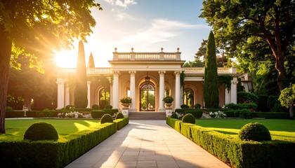 Obraz premium Sunlit Garden Pavilion