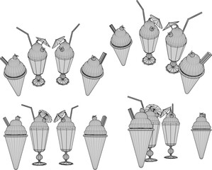 vector illustration of sweet ice cream food design for kids