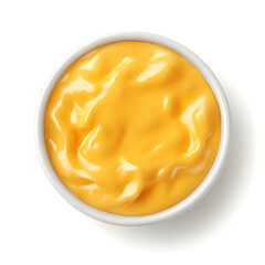 Bowl of Creamy Yellow Sauce, Top View