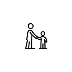 Fototapeta premium Father and Child Icon Vector Illustration Showing Family Connection Guidance Support and Parental Love in Simple Line Style