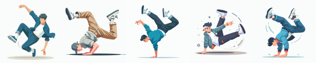 vector of a male breakdancing