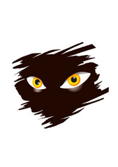 Close-up of creepy yellow eyes