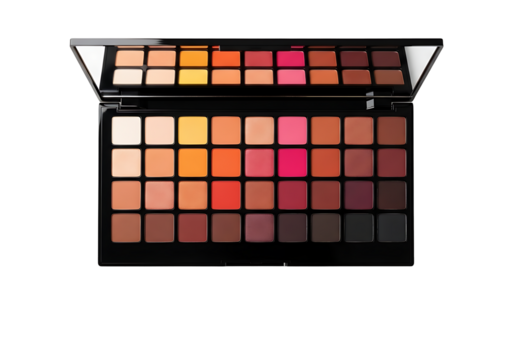 A makeup palette with a variety of colors.