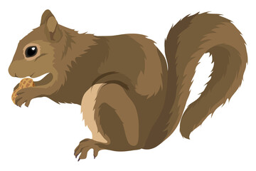 Cute chipmunk png eating, illustration sticker, transparent background