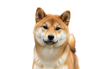 Close-up portrait of a shiba inu dog.