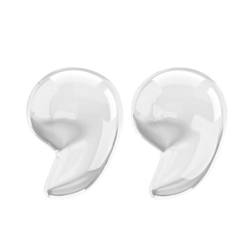 Quotation mark PNG sign in 3D bubble, transparent background