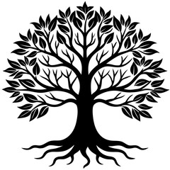 Obraz premium Minimalist Bare Tree Vector Elegant Line Art for Logos, Tattoos & Modern Wall Decor Trusted High-Quality File