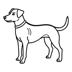 Simple line art illustration of a dog standing