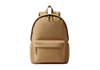 Beige backpack with a single front pocket.