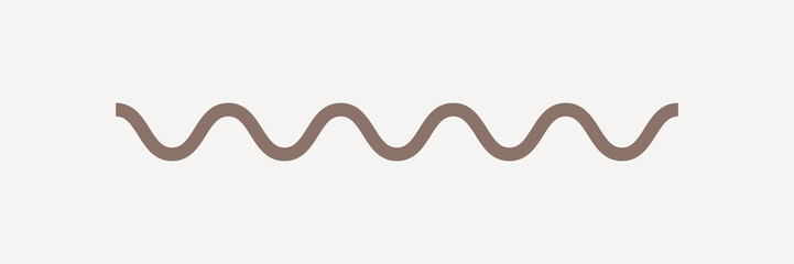 Brown wavy line divider, collage element vector