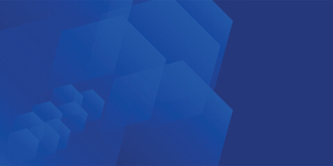Modern abstract blue background with glowing geometric lines. Blue gradient hexagon shape design. Futuristic technology concept. Vector background.