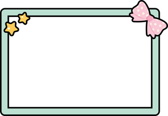 Pastel Photo Frame with Bow and Stars