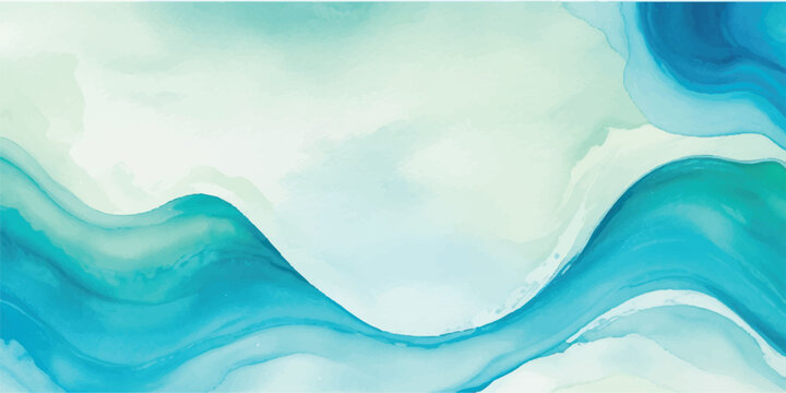 Tranquil watercolor sea texture featuring light blue and green hues. Hand-painted abstract art perfect for backgrounds, invitations, and creative projects.
