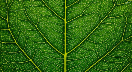 Obraz premium Close-up view of a leaf's intricate vein structure.