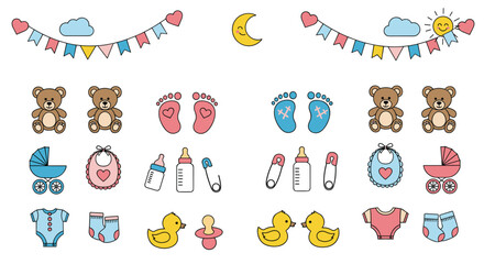 Adorable baby shower decorations and supplies for a joyful celebration