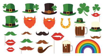 Festive st patricks day party photo booth props collection celebrations