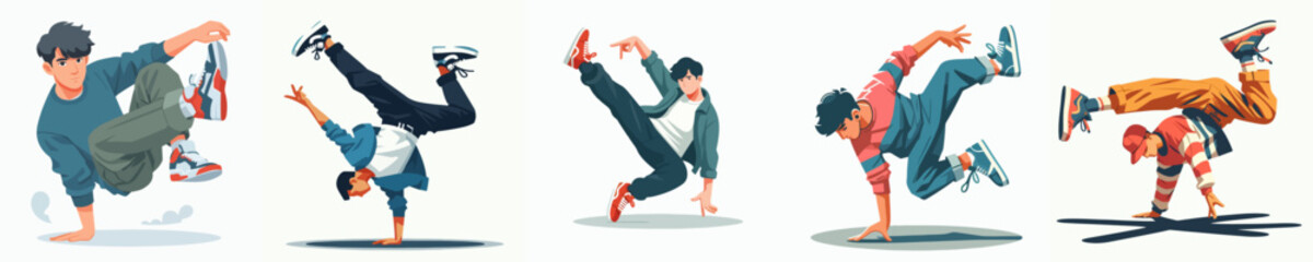 vector of a male breakdancing