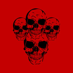 Halloween skull theme copy space