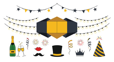 Celebration party decorations and festive elements for a joyful event