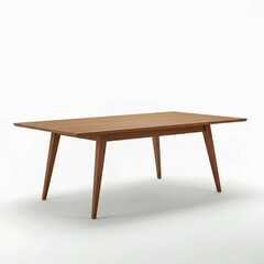 Fototapeta premium wooden table isolated on white, Simple, elegant mid-century modern wooden table, perfect for any room. background removed