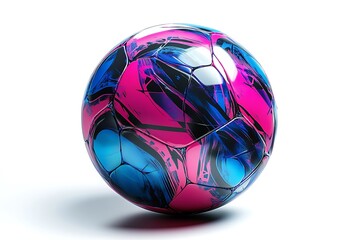 A modern soccer ball styled with an artistic abstract pattern.