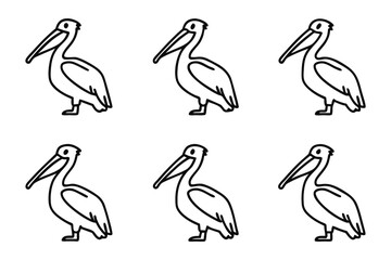 Pelican Pattern: A neat and organized array of pelicans is depicted, offering a clear and straightforward illustration suitable for various creative applications.