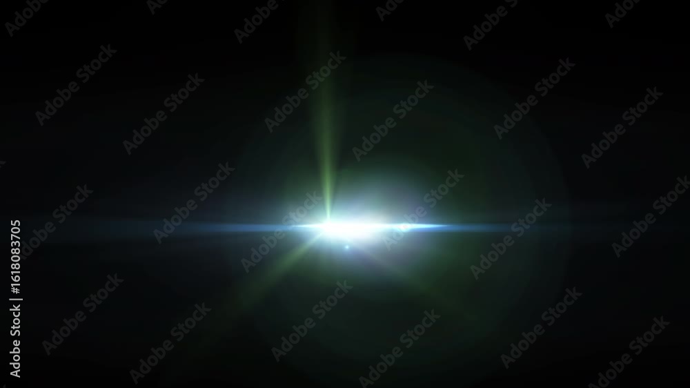 Canvas Prints loop abstract glow green star optical lens flare shine light animation on black background for scree