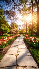 Spring garden pathway