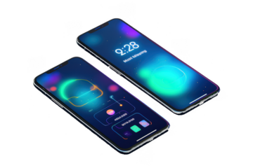 Modern Smartphone Interface Design isolated on a transparent background technology