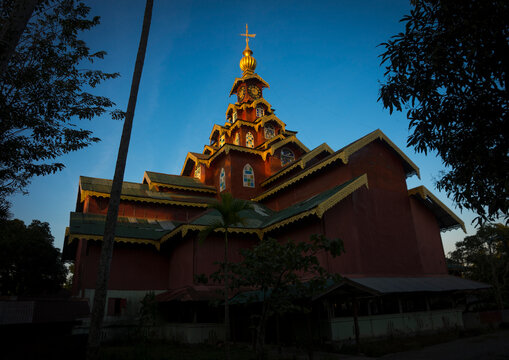 Monastery tower, Sittwe, Myanmar