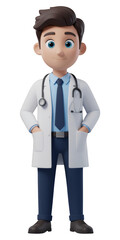 Fototapeta premium 3D Realism Doctor Illustration with Transparent Background, Medical Asset