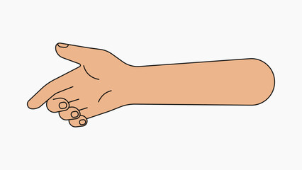 Reaching hand, gesture collage element vector