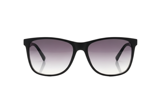 Black sunglasses with gradient tinted lenses.