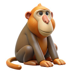 Naklejka premium 3D Proboscis Monkey Icon