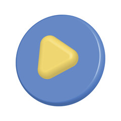 3D Blue and Yellow Play Button Icon
