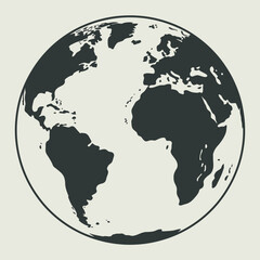 Obraz premium Stylized globe showing africa europe and americas