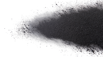  dark charcoal powder isolated on white background