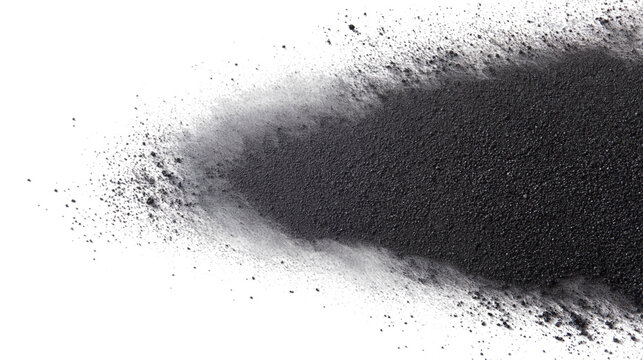  dark charcoal powder isolated on white background - Powered by Adobe