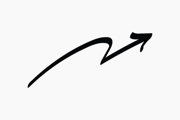 Fototapeta premium Curved black arrow illustration vector