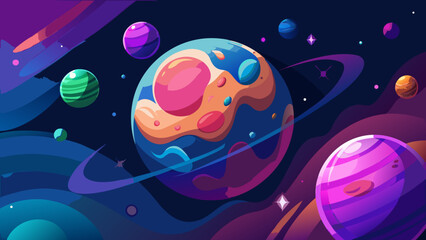 Dreamy Fishbowl Planets Floating in Space – Imaginative Universe