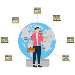 Global and international companies Illustration