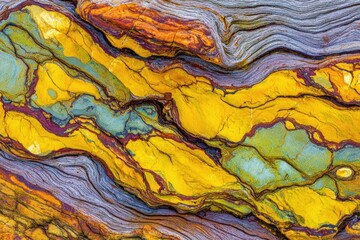 Vibrant, colorful rock formations with layered patterns