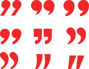 Quote Mark Icon set.Quote chat icon for messaging, communication, and conversation.Quotation symbol. Remark sign in Quote mark on transparent background. Quoted sign . Vector Illustration.