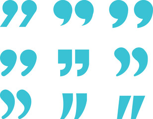 Quote Mark Icon set.Quote chat icon for messaging, communication, and conversation.Quotation symbol. Remark sign in Quote mark on transparent background. Quoted sign . Vector Illustration.