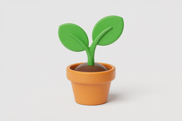 Fototapeta premium Eco-Friendly Sprouting Plant 3D Illustration